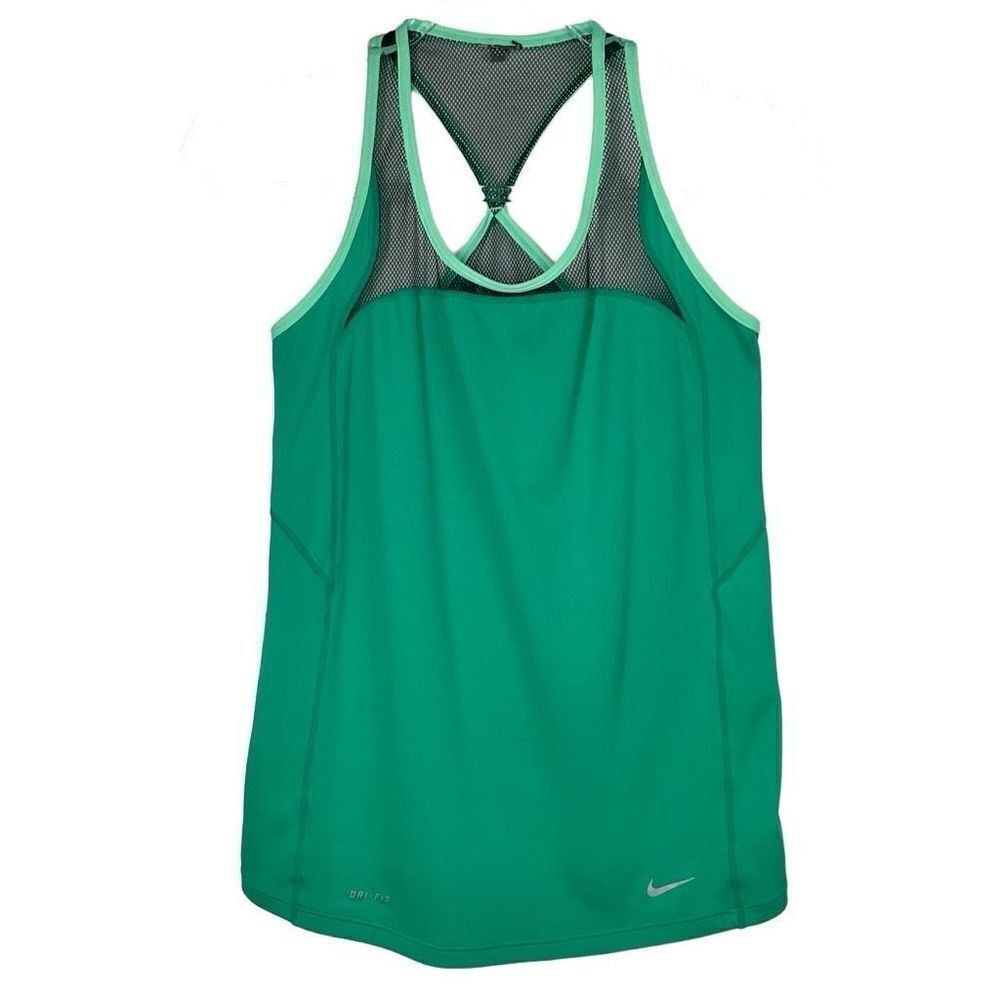 Nike Green Black Mesh Tank Top Small